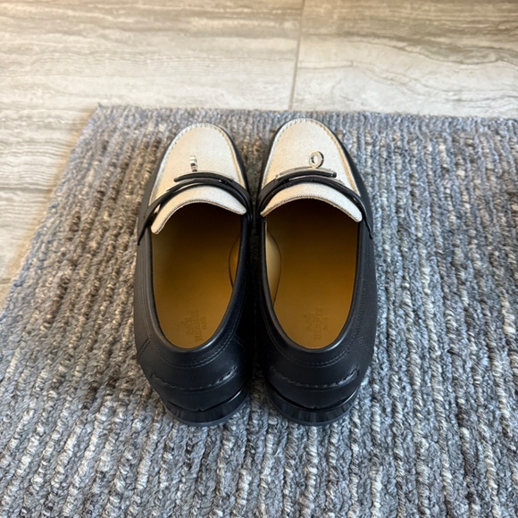 Hermes Destin Black and Gray Canvas Loafer - Picture 2 of 5